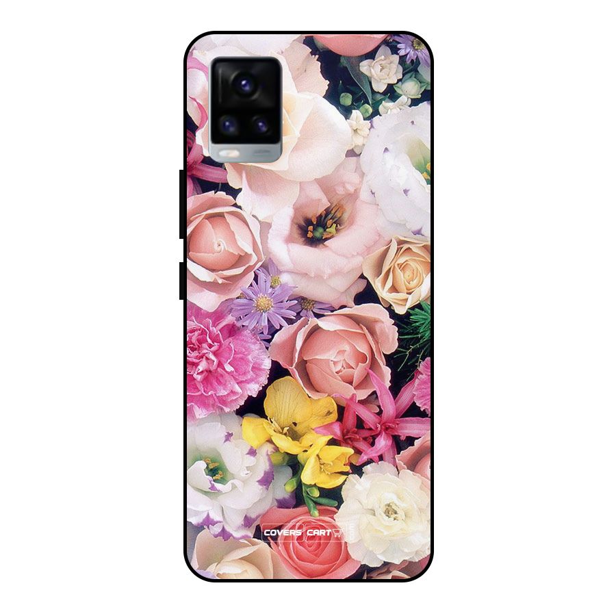 Colorful Roses Metal Back Case for Vivo V20 2021