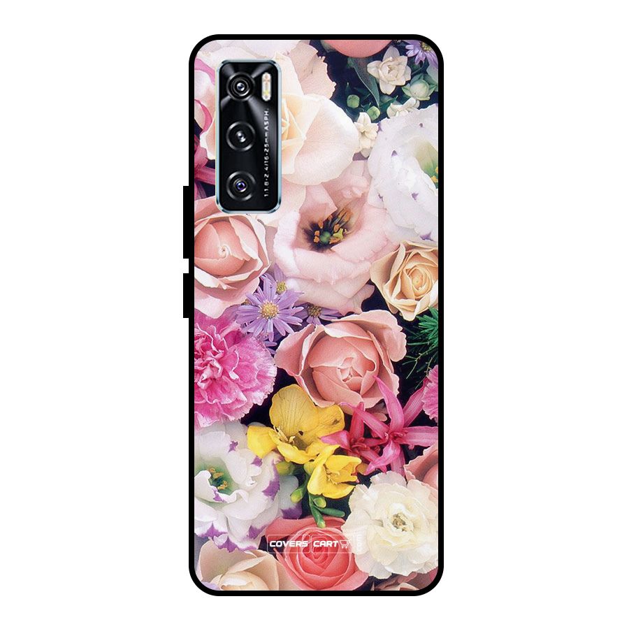 Colorful Roses Metal Back Case for Vivo V20 SE