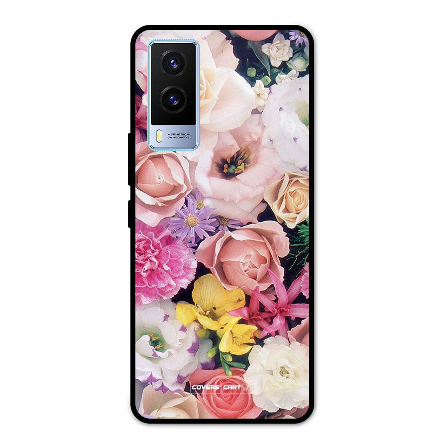 Colorful Roses Metal Back Case for Vivo V21e 5G