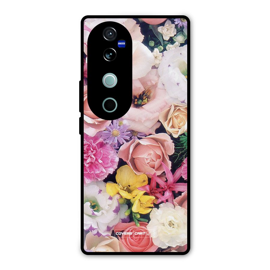 Colorful Roses Metal Back Case for Vivo V40 Pro