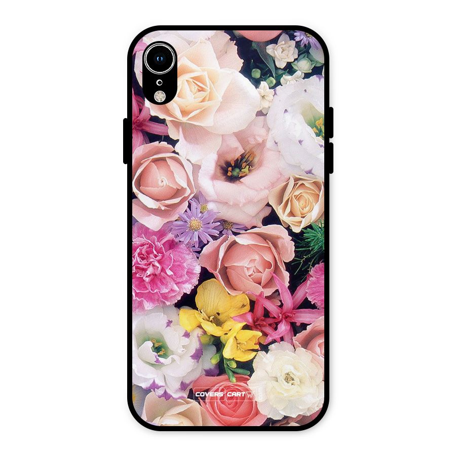 Colorful Roses Metal Back Case for iPhone XR