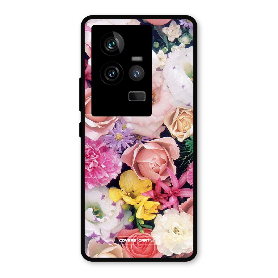 Colorful Roses Metal Back Case for iQOO 11 5G