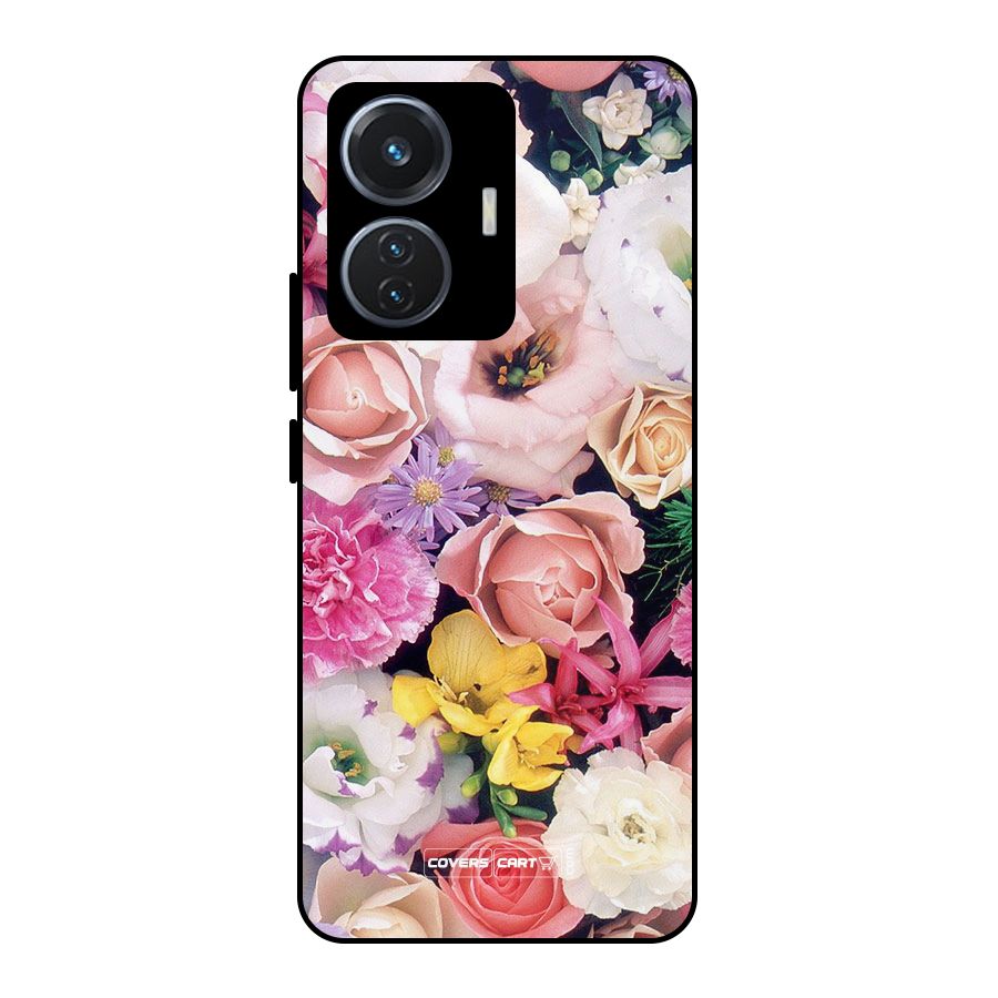 Colorful Roses Metal Back Case for iQOO Z6 44W