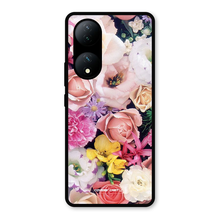 Colorful Roses Metal Back Case for iQOO Z7s