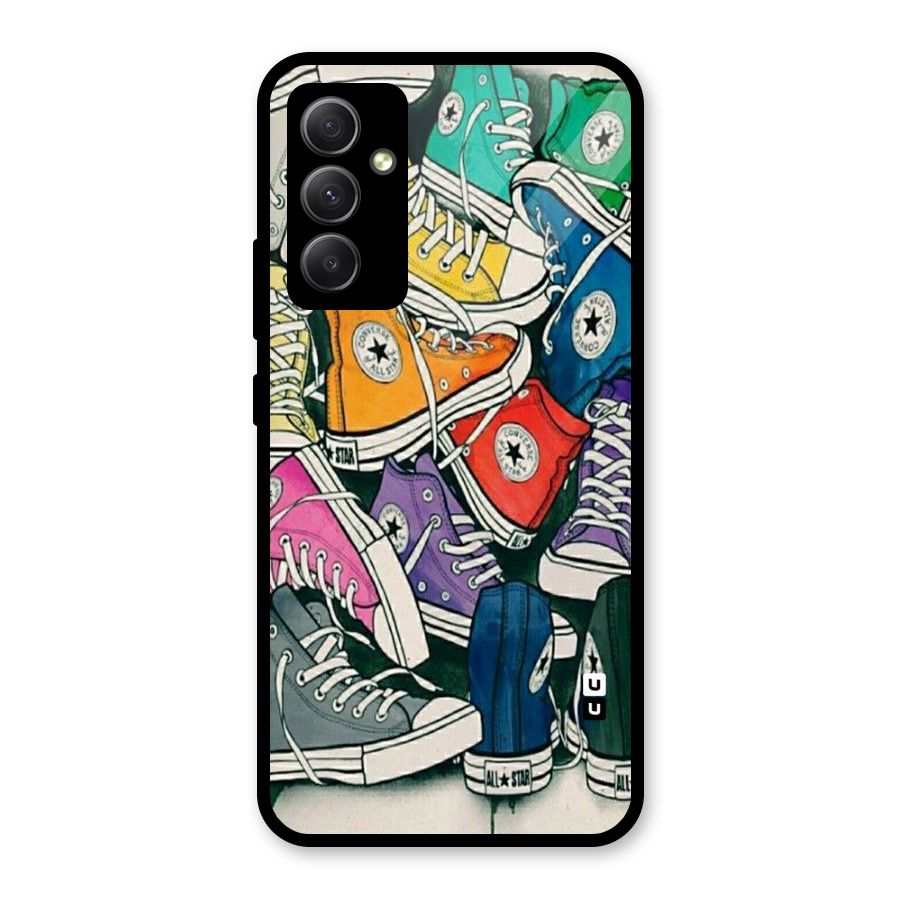Colorful Shoes Glass Back Case for Galaxy A34