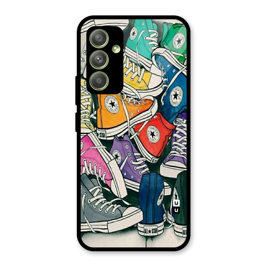 Colorful Shoes Glass Back Case for Galaxy A54