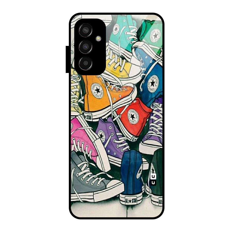 Colorful Shoes Glass Back Case for Galaxy F13