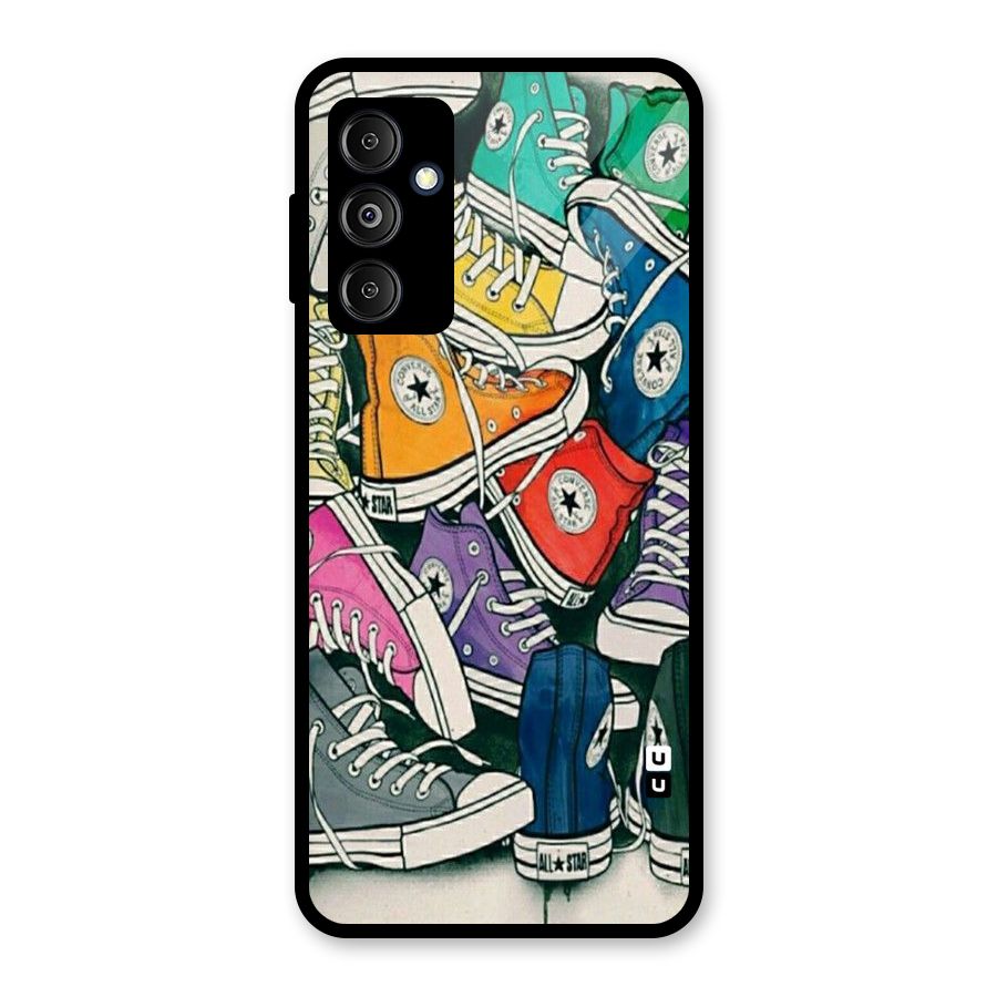 Colorful Shoes Glass Back Case for Galaxy M14 5G