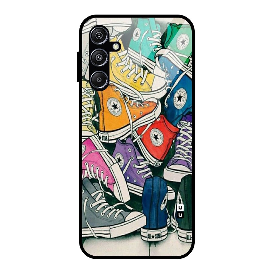 Colorful Shoes Glass Back Case for Galaxy M34 5G