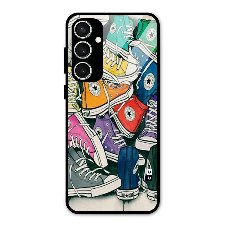 Colorful Shoes Glass Back Case for Galaxy S23 FE