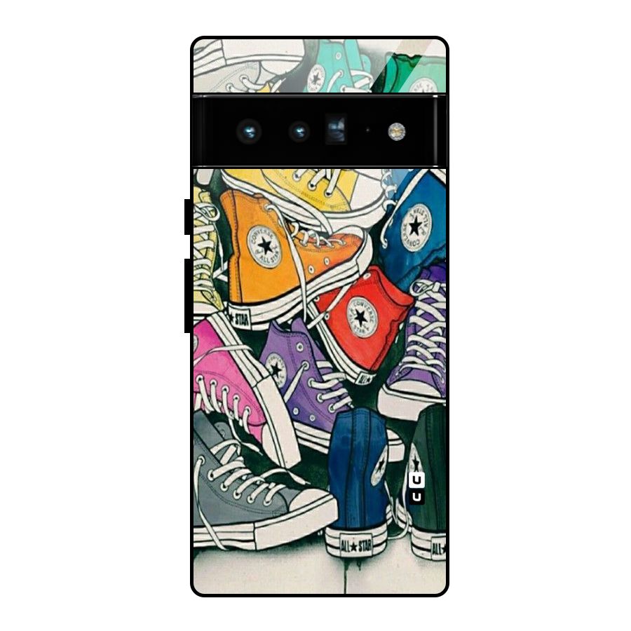 Colorful Shoes Glass Back Case for Google Pixel 6 Pro