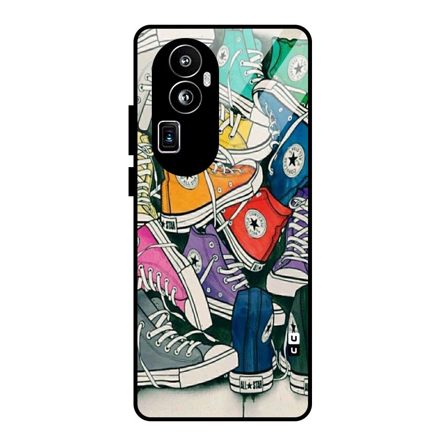 Colorful Shoes Glass Back Case for Oppo Reno10 Pro Plus