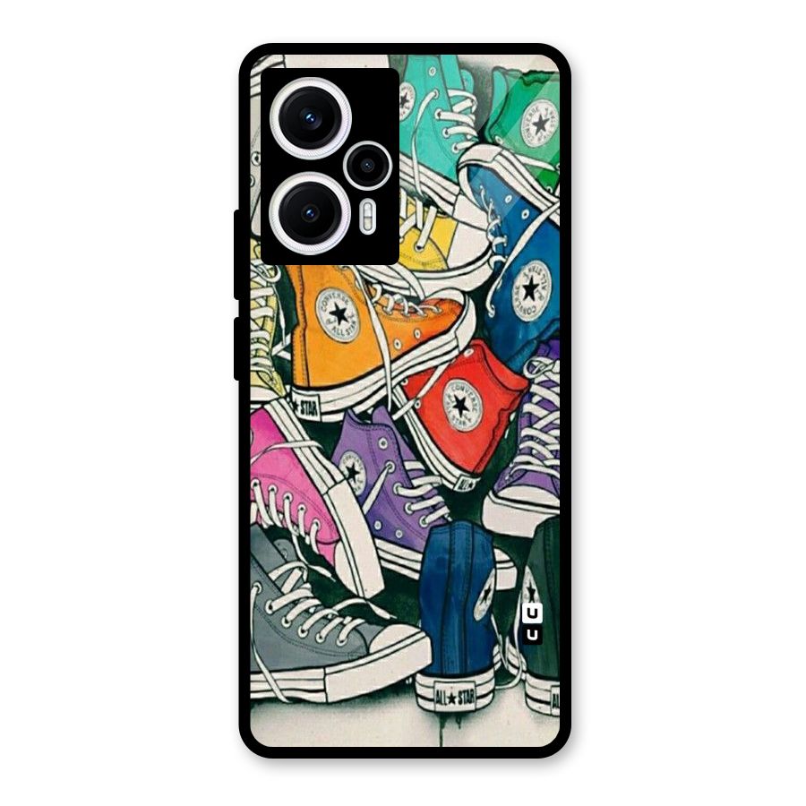 Colorful Shoes Glass Back Case for Poco F5