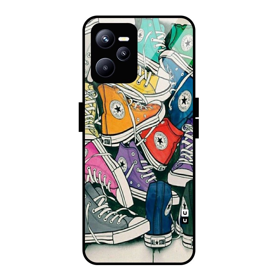 Colorful Shoes Glass Back Case for Realme C35