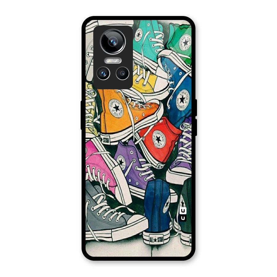 Colorful Shoes Glass Back Case for Realme GT Neo 3