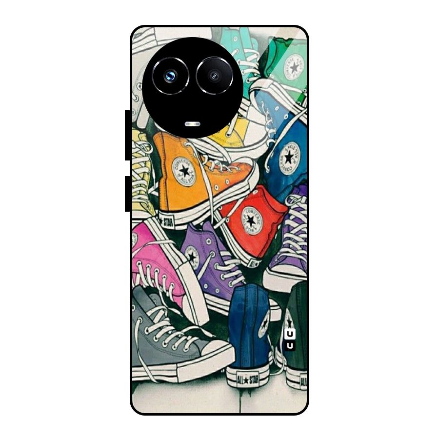 Colorful Shoes Glass Back Case for Realme Narzo 60X