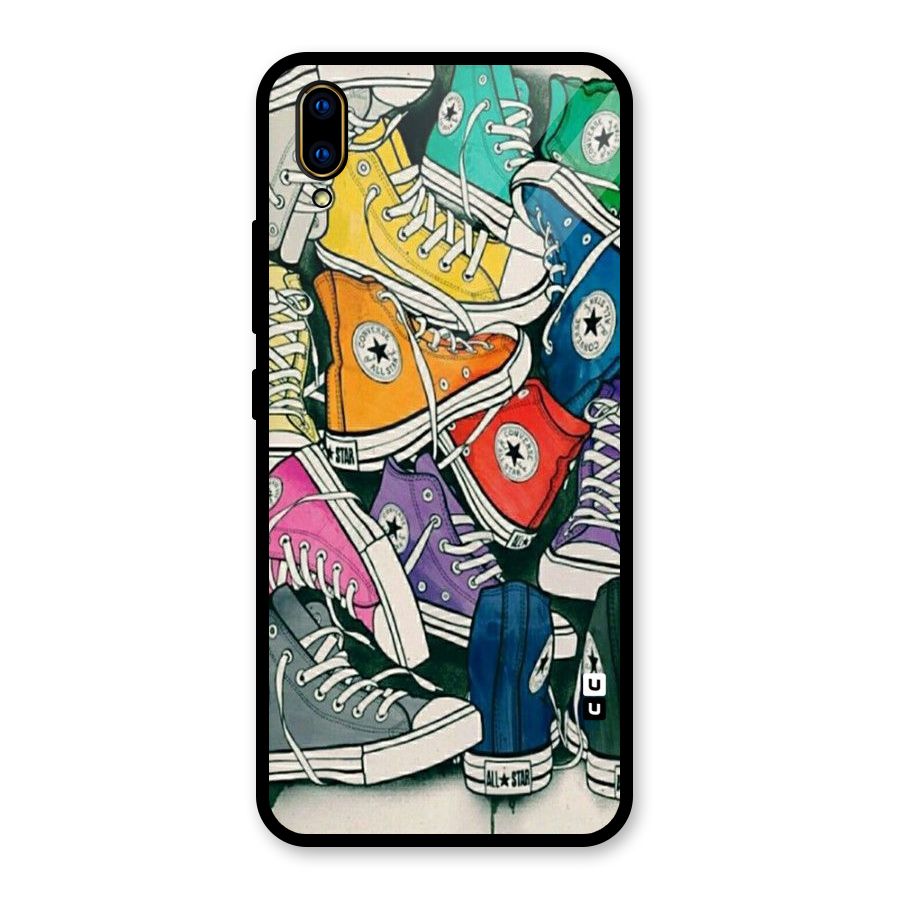 Colorful Shoes Glass Back Case for Vivo V11 Pro