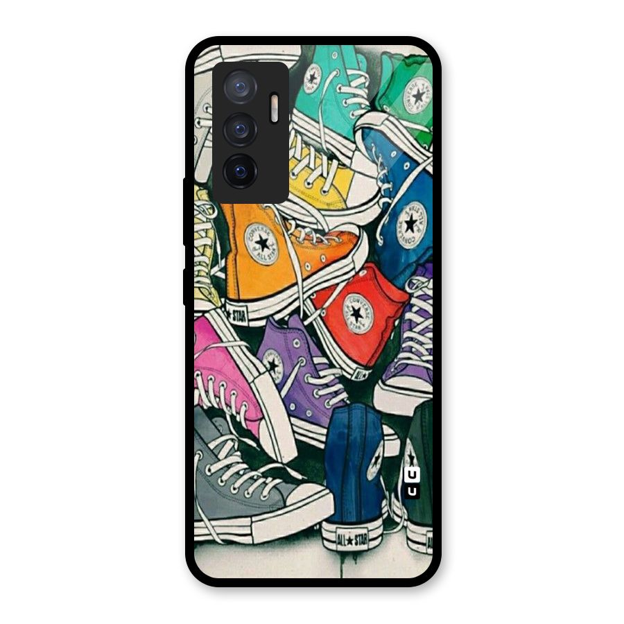 Colorful Shoes Glass Back Case for Vivo V23e