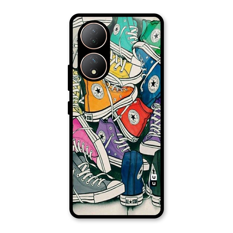 Colorful Shoes Glass Back Case for Vivo Y100A