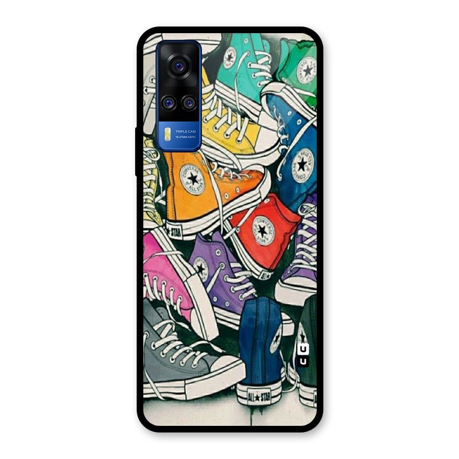 Colorful Shoes Glass Back Case for Vivo Y31
