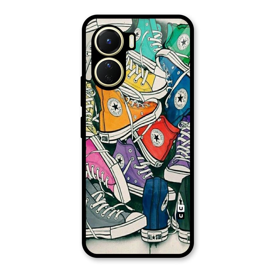 Colorful Shoes Glass Back Case for Vivo Y56