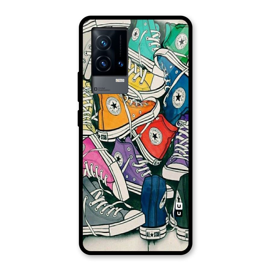 Colorful Shoes Glass Back Case for iQOO 9 5G