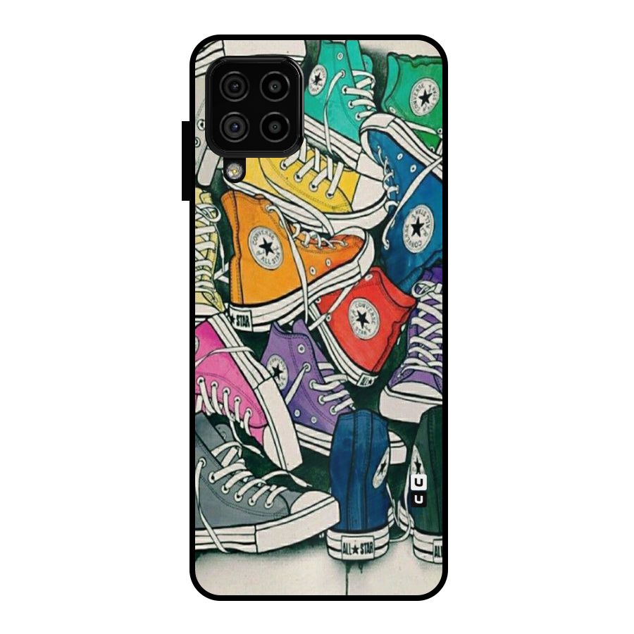 Colorful Shoes Metal Back Case for Galaxy A22 4G