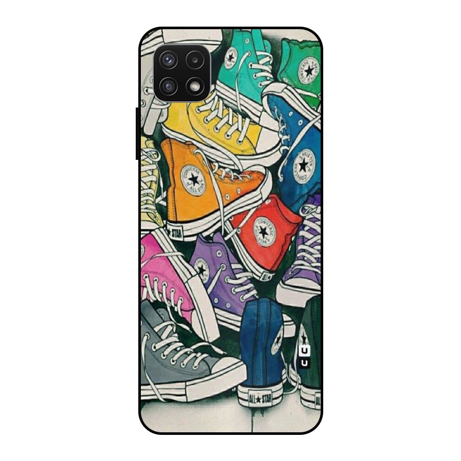 Colorful Shoes Metal Back Case for Galaxy A22 5G
