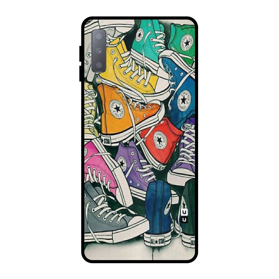 Colorful Shoes Metal Back Case for Galaxy A7 (2018)