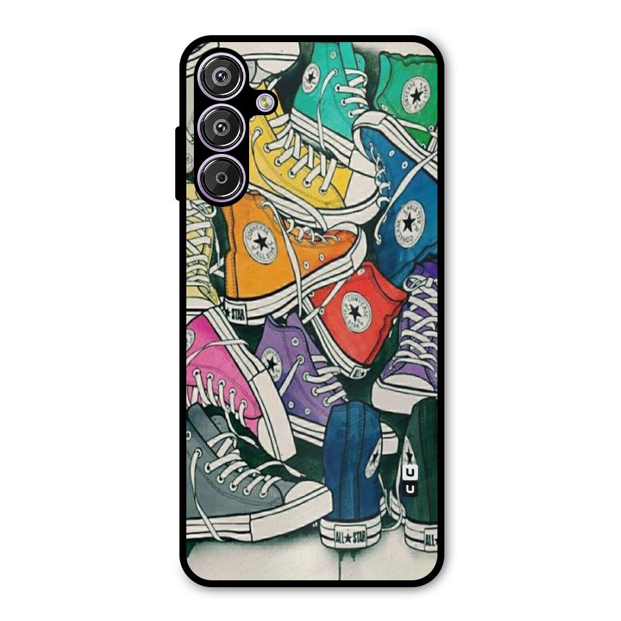 Colorful Shoes Metal Back Case for Galaxy F15