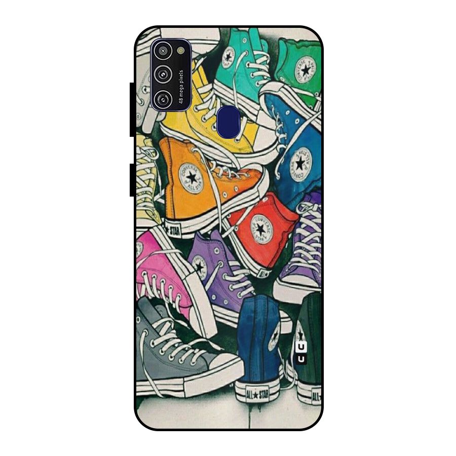 Colorful Shoes Metal Back Case for Galaxy M30s