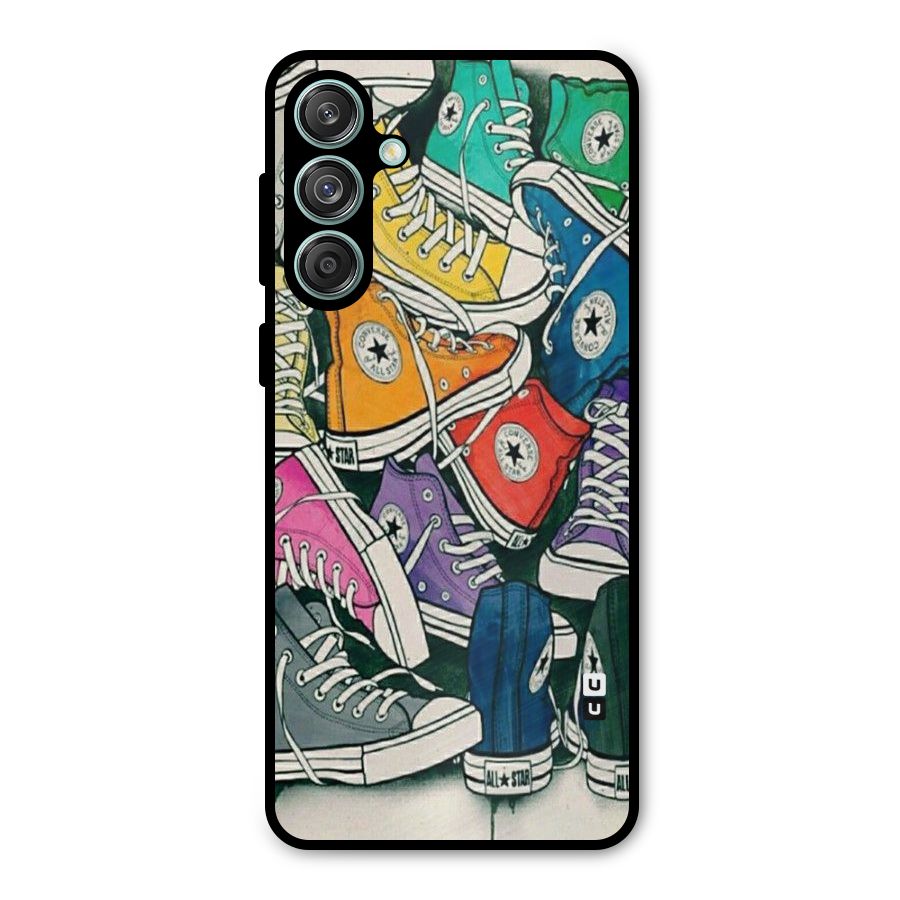 Colorful Shoes Metal Back Case for Galaxy M55 5G