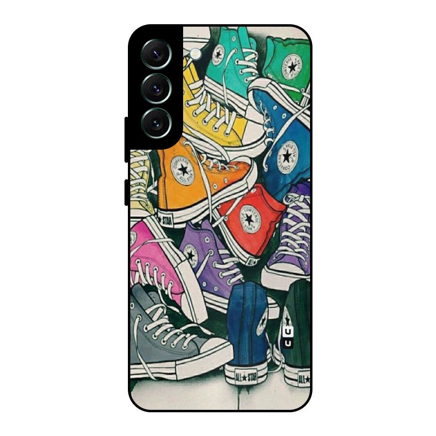 Colorful Shoes Metal Back Case for Galaxy S22 Plus 5G