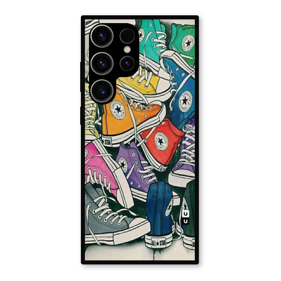 Colorful Shoes Metal Back Case for Galaxy S23 Ultra