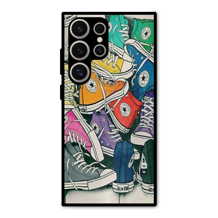 Colorful Shoes Metal Back Case for Galaxy S24 Ultra