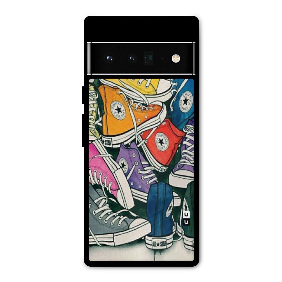 Colorful Shoes Metal Back Case for Google Pixel 6 Pro