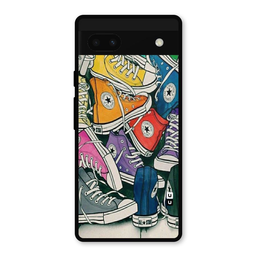 Colorful Shoes Metal Back Case for Google Pixel 6a