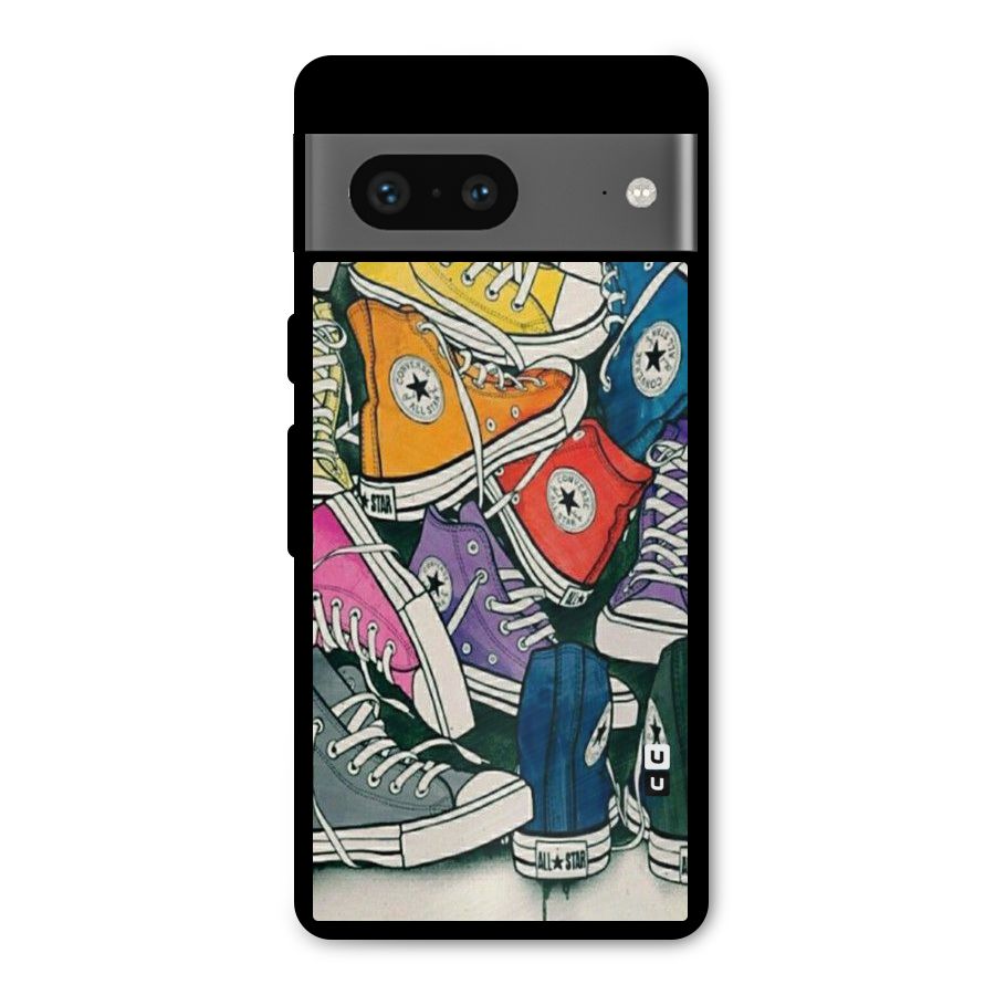 Colorful Shoes Metal Back Case for Google Pixel 7