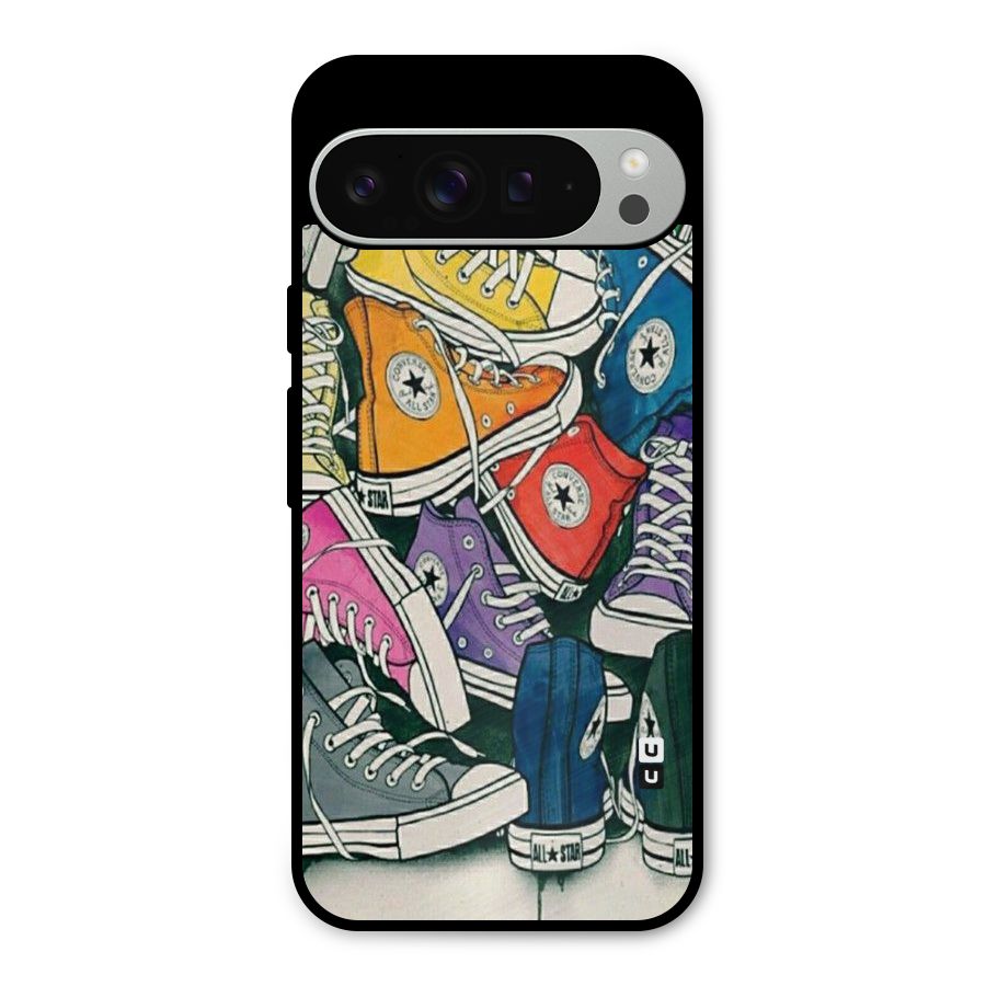 Colorful Shoes Metal Back Case for Google Pixel 9 Pro XL