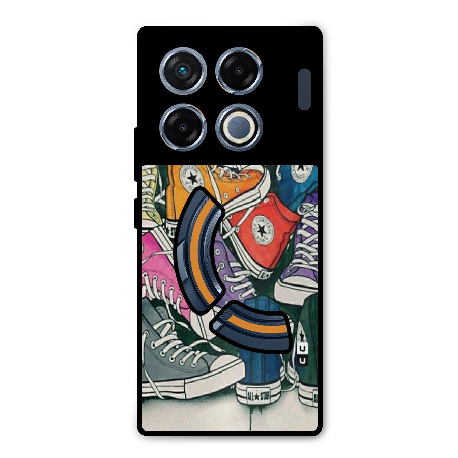 Colorful Shoes Metal Back Case for Infinix GT 20 Pro