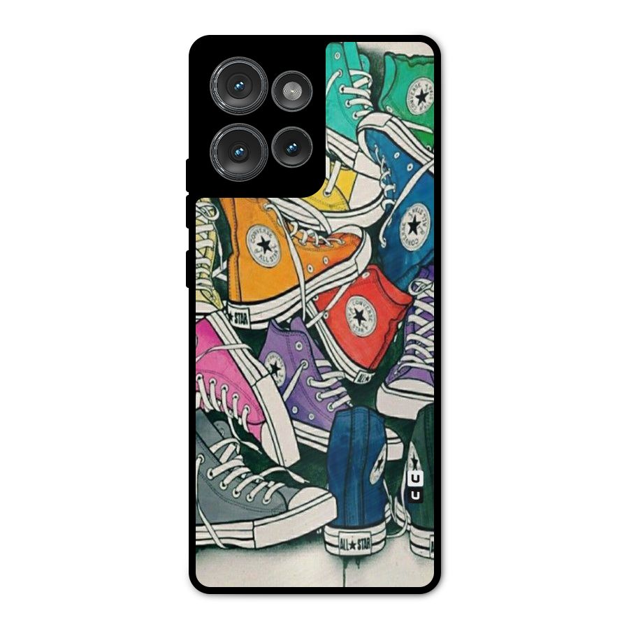 Colorful Shoes Metal Back Case for Motorola Edge 50