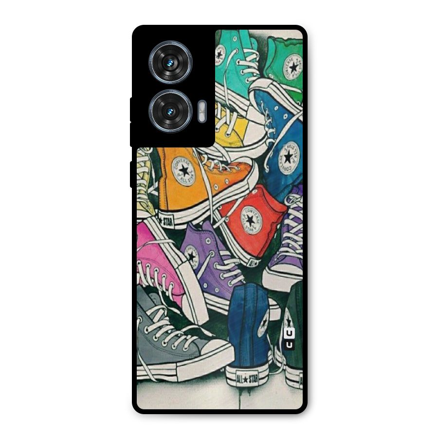 Colorful Shoes Metal Back Case for Motorola Edge 50 Fusion
