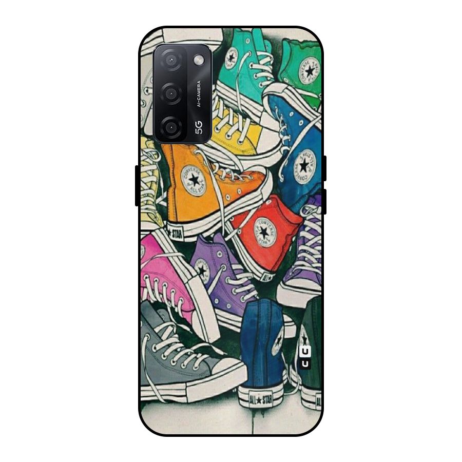 Colorful Shoes Metal Back Case for Oppo A53s 5G