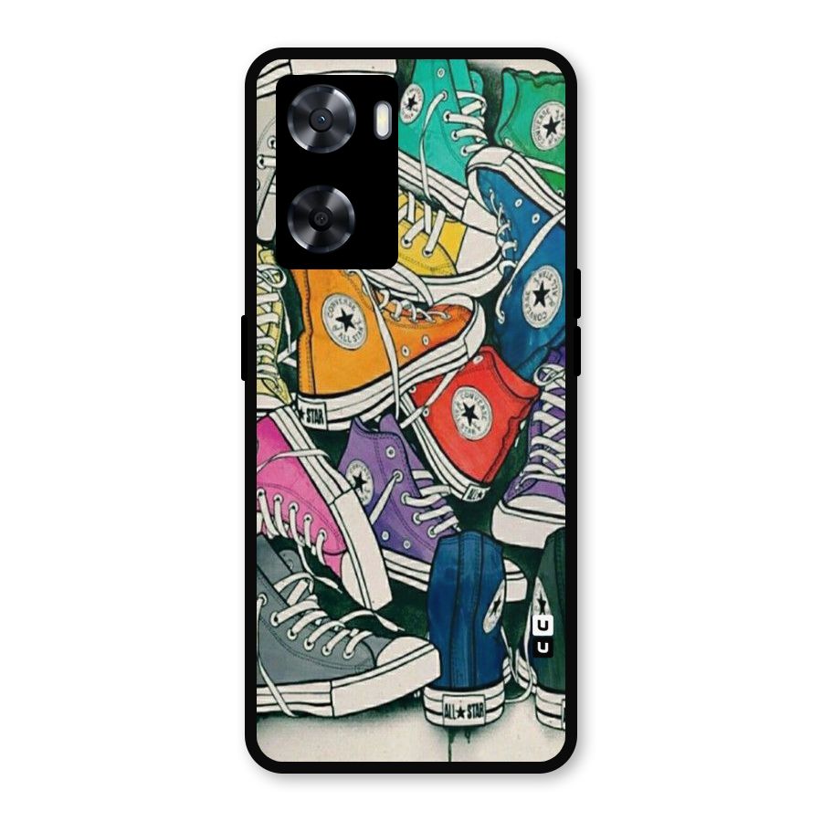 Colorful Shoes Metal Back Case for Oppo A77s