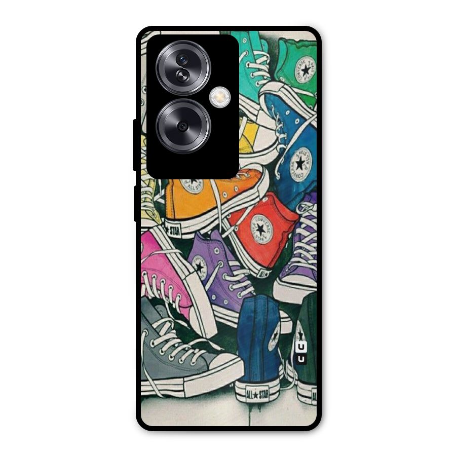 Colorful Shoes Metal Back Case for Oppo A79 5G