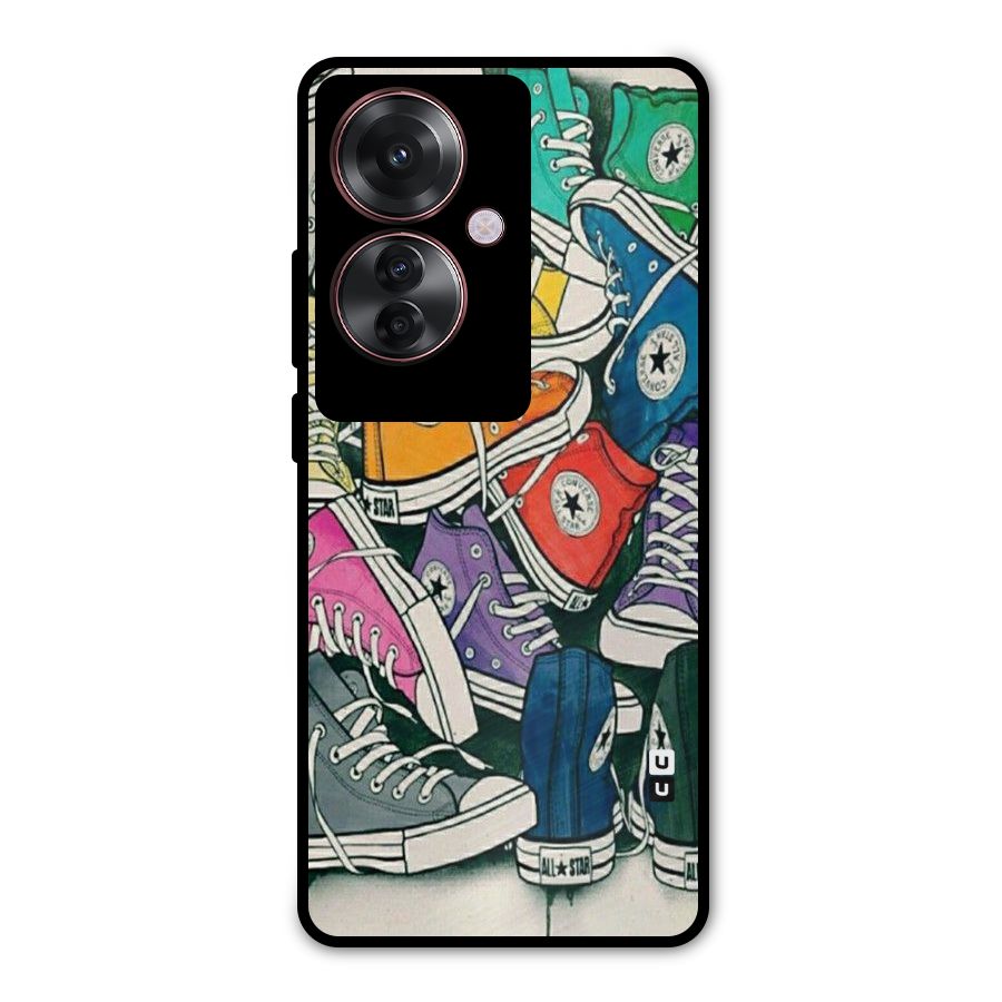 Colorful Shoes Metal Back Case for Oppo F25 Pro