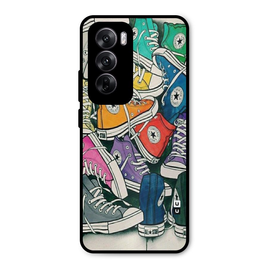 Colorful Shoes Metal Back Case for Oppo Reno12