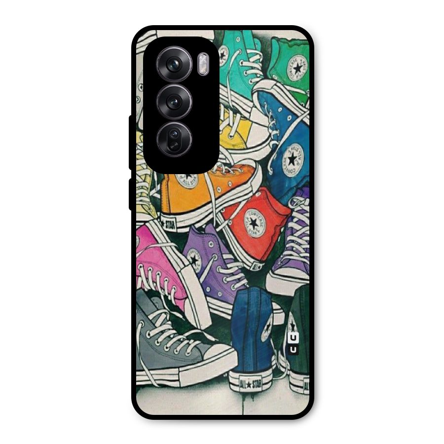 Colorful Shoes Metal Back Case for Oppo Reno12 Pro