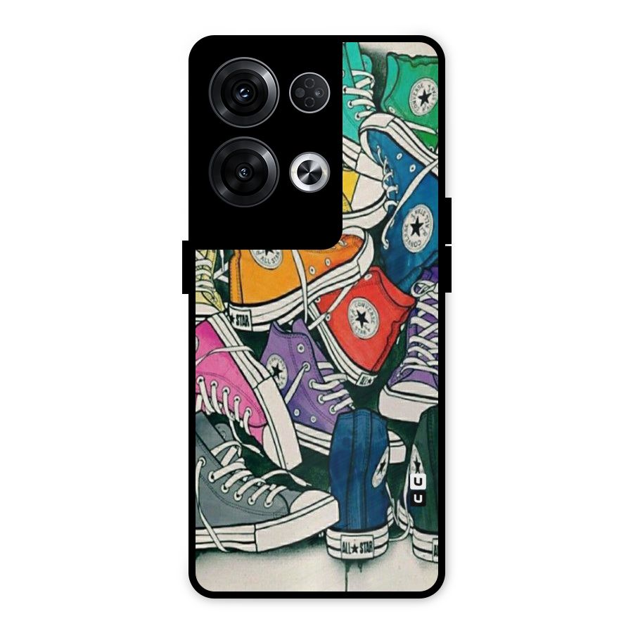 Colorful Shoes Metal Back Case for Oppo Reno8 Pro 5G