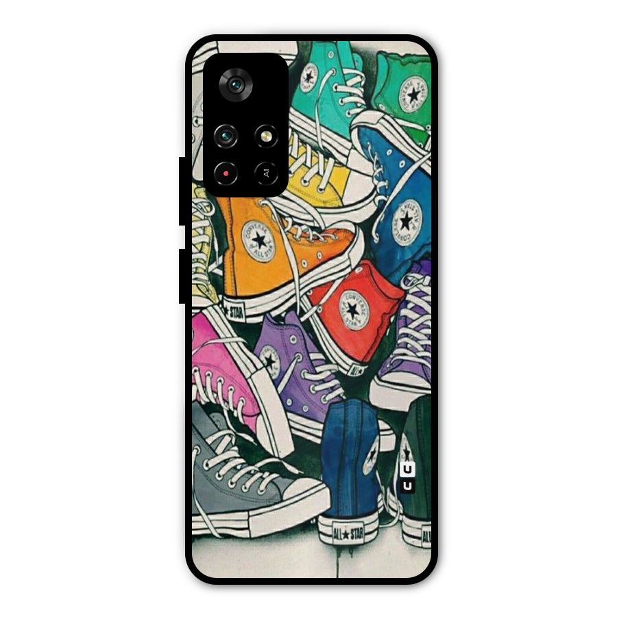 Colorful Shoes Metal Back Case for Poco M4 Pro 5G